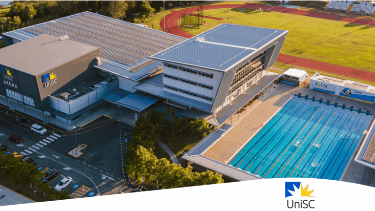 A building bearing the logo of the University of the Sunshine Coast